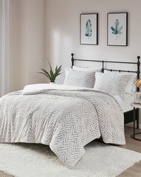 Adelyn Ivory Back Print Brushed Fur Duvet Cover Set King by   