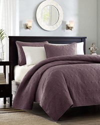 Quebec Purple 3 Piece Reversible Quilt Set Queen by   