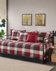 Olliix Ridge 6 Piece Reversible Plaid Daybed Cover Set Red