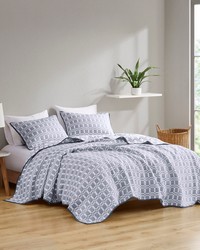 Harlow Grey 3 Piece Reversible Matelasse Coverlet Set Queen by   