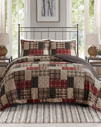 Timber Red/Black 3 Piece Reversible Printed Quilt Set King by   