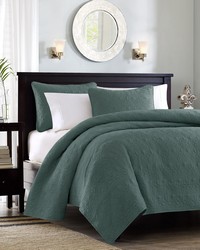 Quebec Balsam Green 3 Piece Reversible Quilt Set King by   
