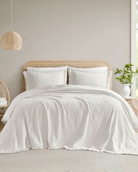 Willow White 3PCS Bedspread Set Queen by   
