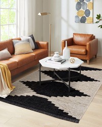 Amanda Black Ivory Modern Area Rug by   