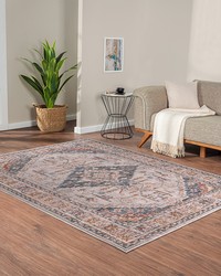 Jasmine Orange Multi Vintage Medallion Woven Area Rug by   