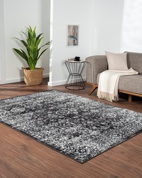 Chadwick Black Cream Distressed Vintage Persian Woven Area Rug by   