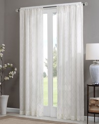 Irina White Diamond Sheer Window Curtain Panel by   