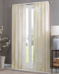 Irina Ivory Diamond Sheer Window Curtain Panel by   