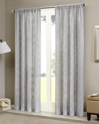 Irina Grey Diamond Sheer Window Curtain Panel by   