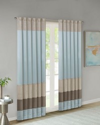 Amherst Blue Polyoni Pintuck Curtain Panel by   