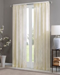 Irina Ivory Diamond Sheer Window Curtain Panel by   