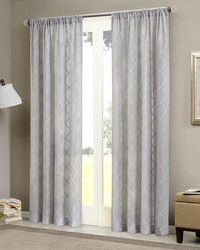 Irina Grey Diamond Sheer Window Curtain Panel by   