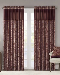 Aubrey Burgundy Jacquard Curtain Panel Pair by   