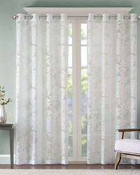 Leilani White Palm Leaf Burnout Window Sheer by   