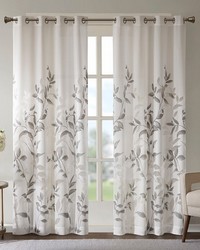 Cecily Grey Burnout Printed Curtain Panel by   