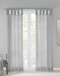 Ceres Light Grey Twist Tab Voile Sheer Window Pair by   