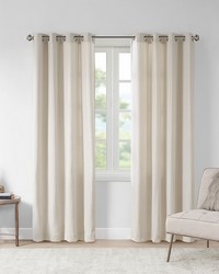 Englewood Natural Solid Piece Dyed Grommet Top Curtain Panel by   