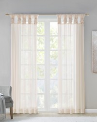 Ceres Ivory Twisted Tab Voile Sheer Window Pair by   