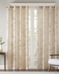 Leilani Natural Palm Leaf Burnout Window Sheer by   