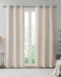 Galen Ivory Basketweave Room Darkening Curtain Panel Pair 40 x 84 by   