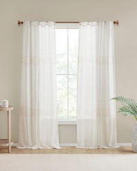 Aida Ivory Yarn Dye Sheer Curtain Panel Pair by   