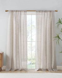 Kyler Natural Linen Blend Light Filtering Curtain Panel Pair by   