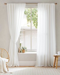 Lexus White Rod Pocket with Back Tab Privacy Curtain Pair by   