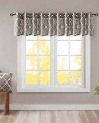 Saratoga Fretwork Print Grommet Top Window Valance 50x18
