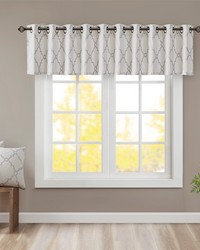 Saratoga Fretwork Print Grommet Top Window Valance 50x18
