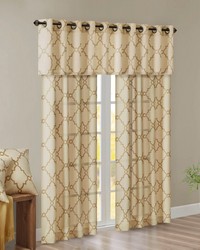 Saratoga Fretwork Print Grommet Top Window Valance 50x18
