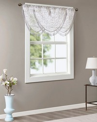 Irina Diamond Sheer Embroidered Waterfall Valance 38x46