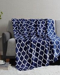 Ogee Navy Oversized Throw by   