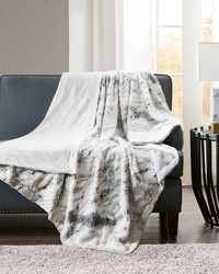 Sachi Grey Oversized Faux Fur Throw by   