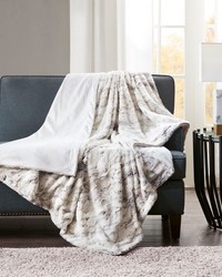 Sachi Natural Oversized Faux Fur Throw by   