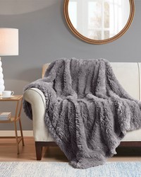Haven Grey Faux Fur Throw 50x60