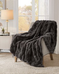 Vivienne Grey Faux Fur Throw by   