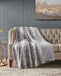 Zuri Grey Faux Fur Throw by   