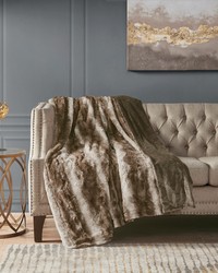 Zuri Brown Faux Fur Throw by   