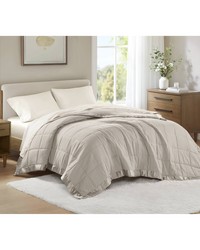 Windom Grey Lightweight Down Alternative Blanket with Satin Trim by   