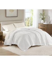 Windom White Lightweight Down Alternative Blanket with Satin Trim by   