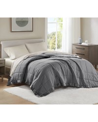 Windom Charcoal Lightweight Down Alternative Blanket with Satin Trim by   