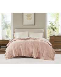 Windom Blush Lightweight Down Alternative Blanket with Satin Trim by   