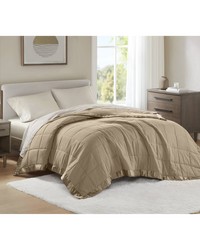 Windom Brown Lightweight Down Alternative Blanket with Satin Trim by   