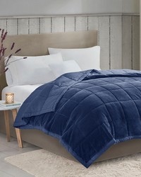 Coleman Navy Reversible HeiQ Smart Temperature Down Alternative Blanket by   