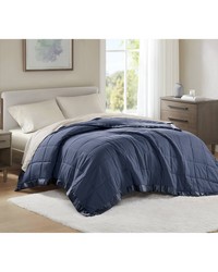 Windom Navy Lightweight Down Alternative Blanket with Satin Trim by   