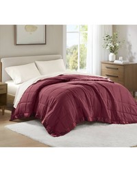 Windom Burgundy Lightweight Down Alternative Blanket with Satin Trim by   
