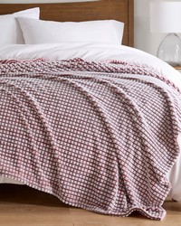 Carved Plush Red Blanket by   