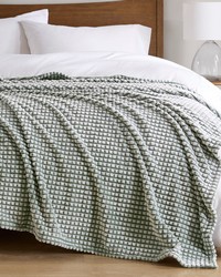 Carved Plush Green Blanket by   
