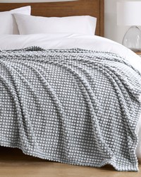 Carved Plush Grey Blanket by   