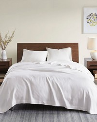 Egyptian Cotton White Blanket by   